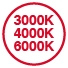 Tri-Colour [3000K, 4000K, 6000K]