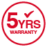 5 Years Warranty