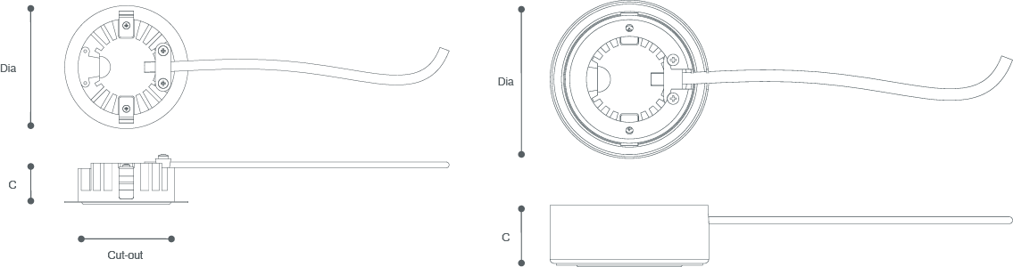 CIRCULAR CABINET LIGHT Line Drawing
