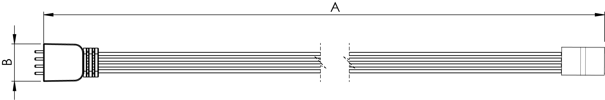 1M RGB STARTER LEAD Line Drawing
