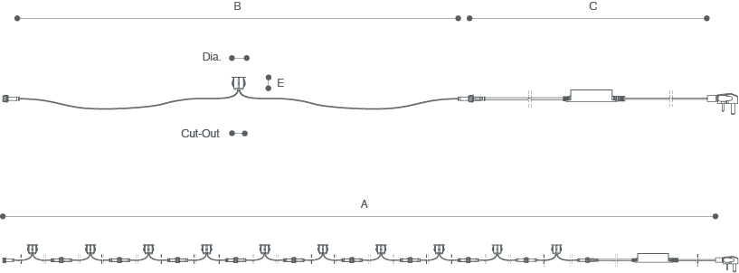 DECK LIGHT KIT Line Drawing