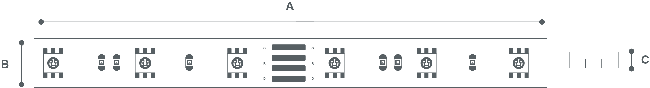 12V LED PRO RGB IP67 STRIP KIT Line Drawing