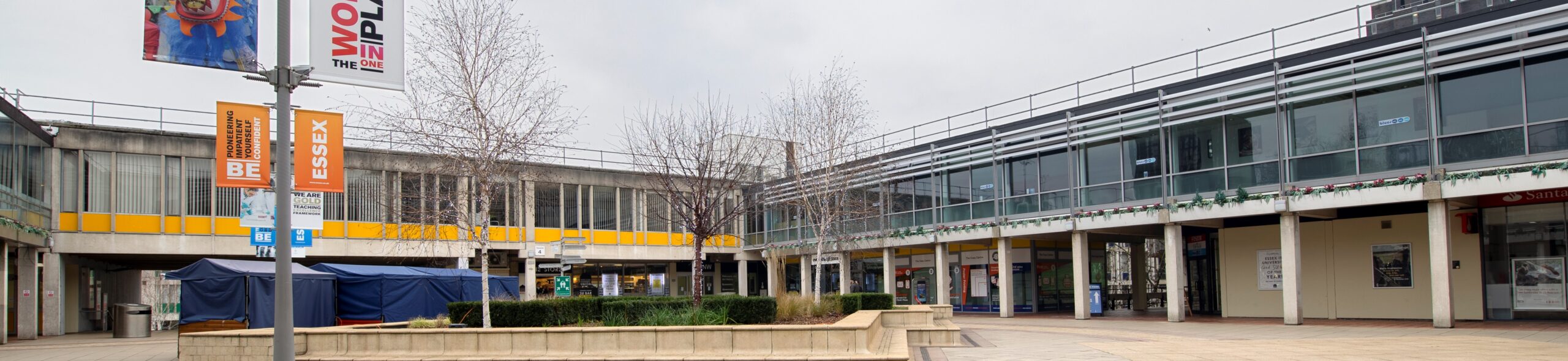 uni of essex header University of Essex courtyard featuring LED lighting