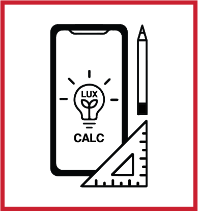 Lux calculator with pencil and set square