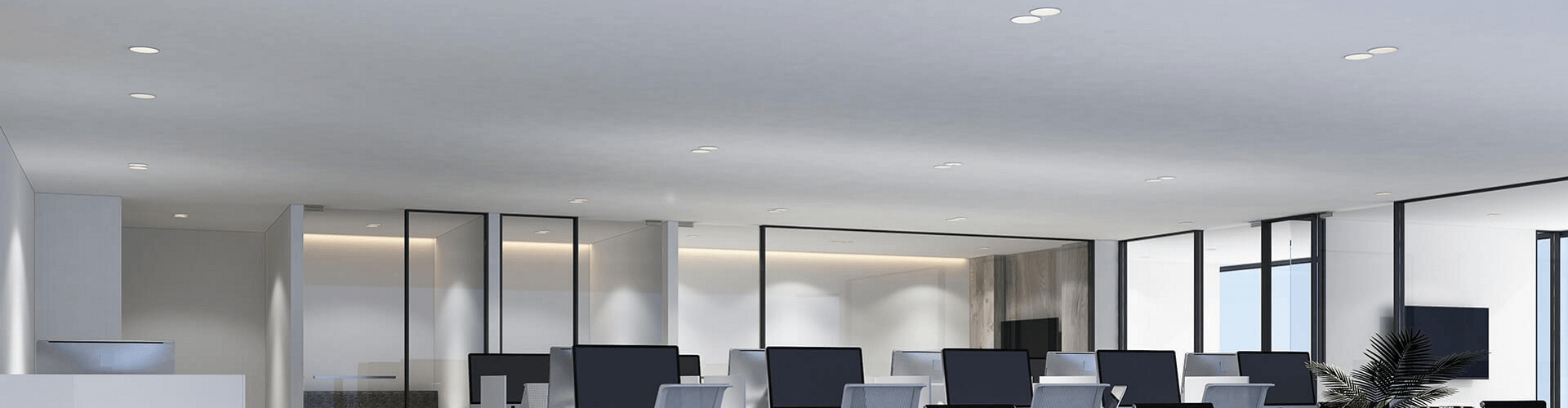 Modern office with LED lighting