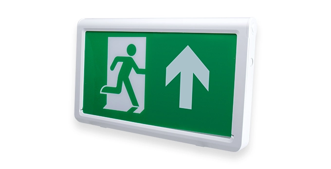 emergency exit box with running man legend