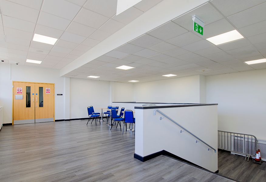 stoke mandeville communal area with seating